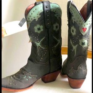 New Dan Post corral leather boots new w/ tags